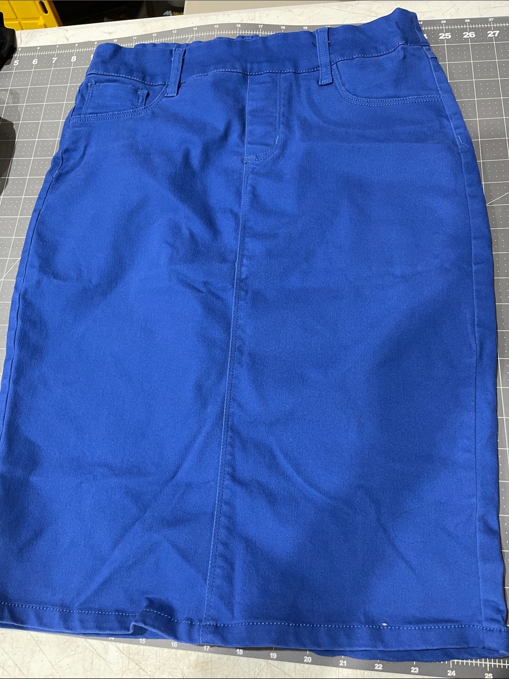 Classic Blue Pencil Skirt